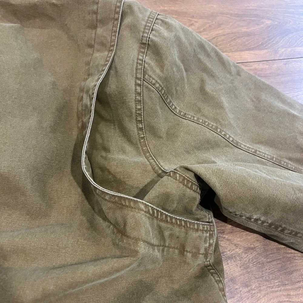 Levi Strauss Mens Canvas Chore Coat Tan Brown Corduroy Collar Field Jacket XL